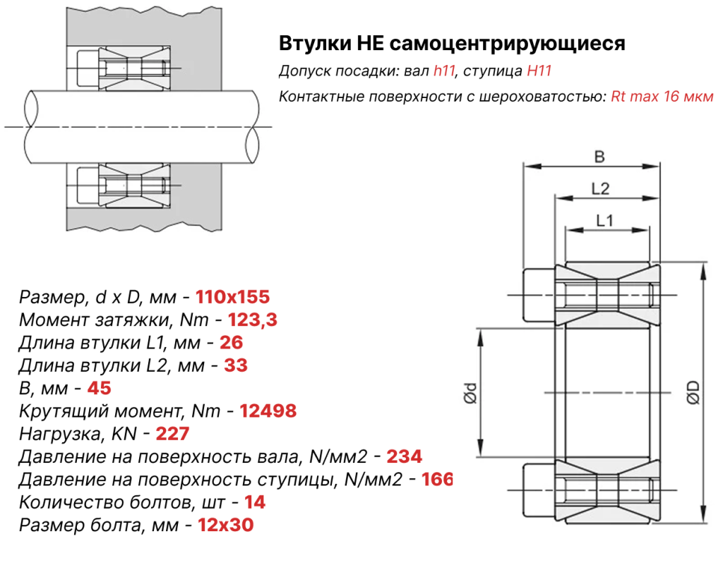 Чертеж втулка зажимная ВК40 110х155 Чертеж втулка зажимная ВК40 110х155