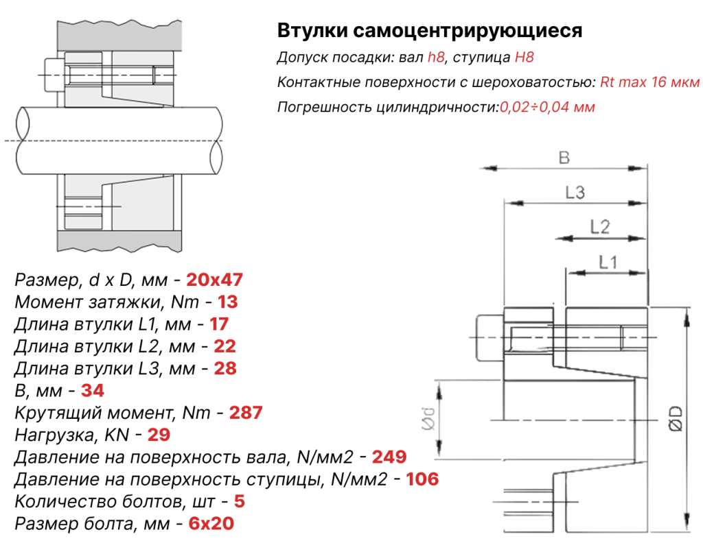 Чертеж втулка зажимная ВК13 20х47 Чертеж втулка зажимная ВК13 20х47