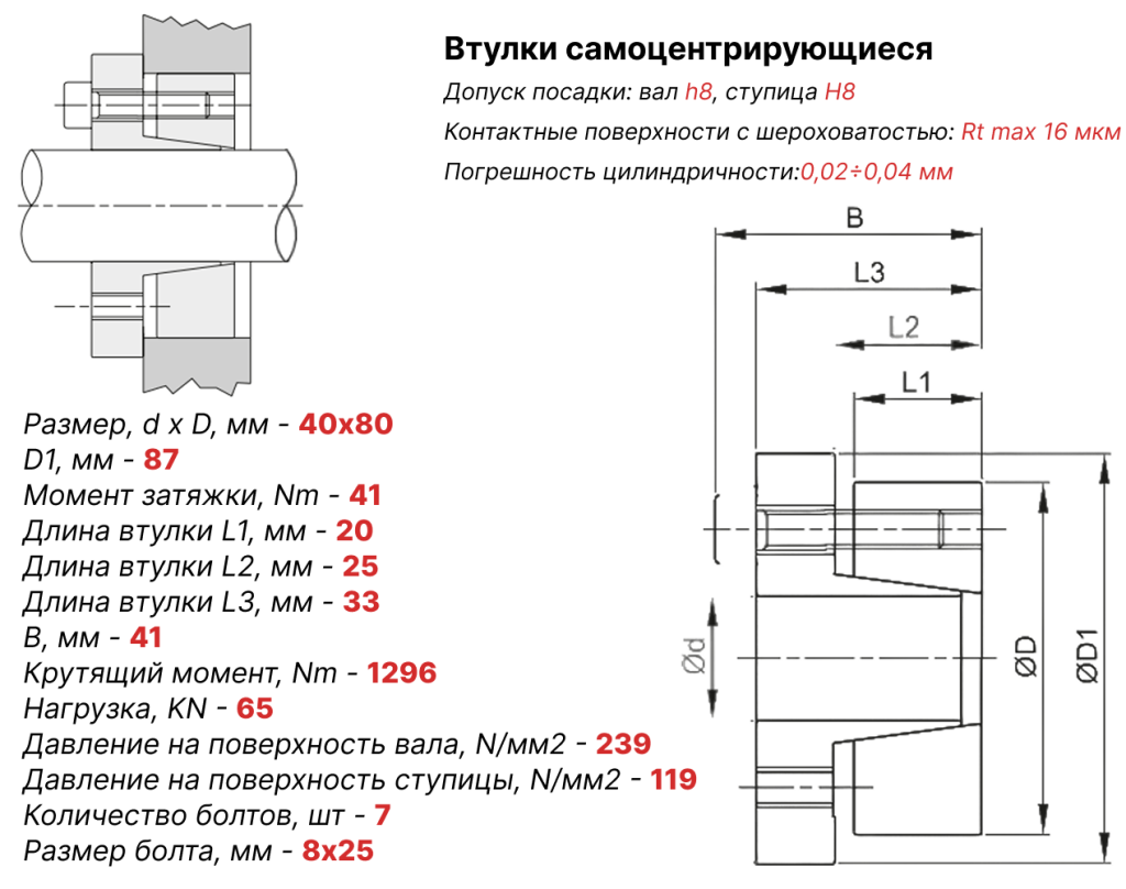 Чертеж втулка зажимная ВК15 40х80 Чертеж втулка зажимная ВК15 40х80